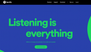 Spotify website as an example of custom e-commerce software