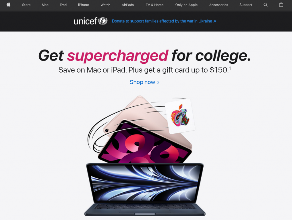 Apple website as an example of custom CRM software