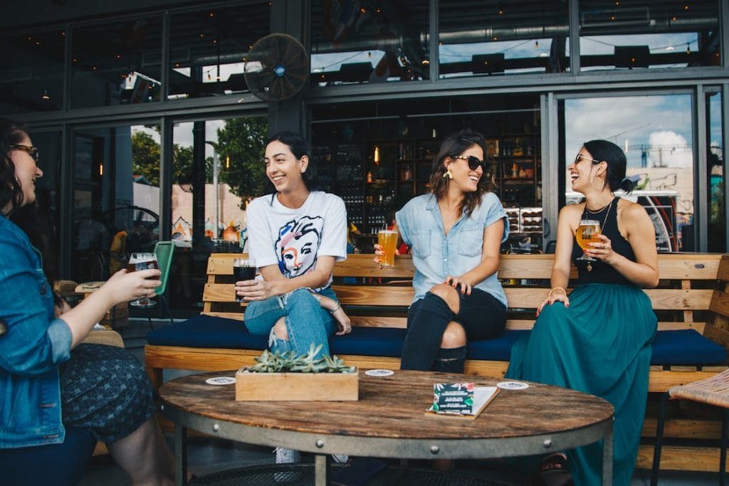 Crowd of people enjoying a night out at a busy venue