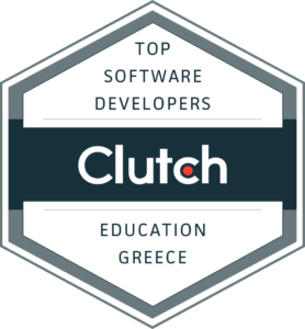 Clutch.co badge naming Apptiva a top software developer for education in Greece